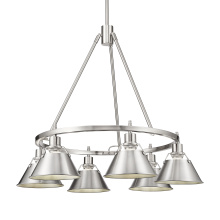 Golden 3306-6 PW-PW - Yep by Golden Lighting Orwell 6-light Chandelier in Pewter
